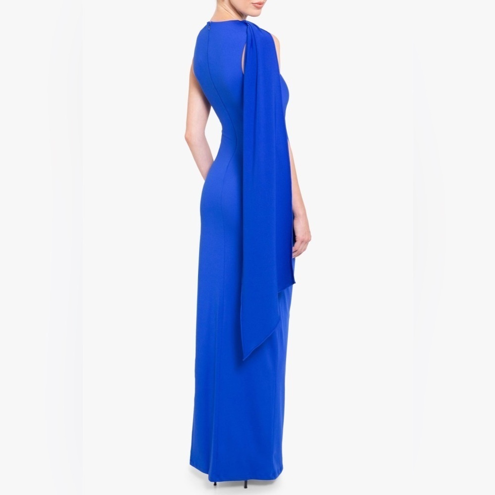 Black Halo Aruna Gown Blue Maxi Dress Size 0 B3100 - Picture 5 of 10